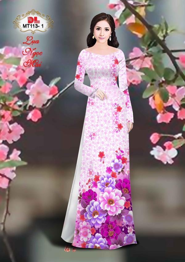 Vải Áo Dài Hoa In 3D AD MT113 28